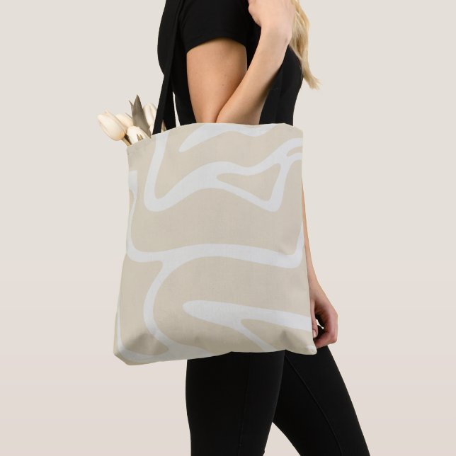 Beige Creme einfaches organisches Muster  (Von Nahem)