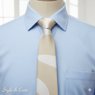 Beige Creme einfaches organisches Muster Krawatte