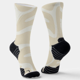 Beige Creme einfaches organisches Muster Socken