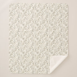 Beige Creme Grau Braun Botanische Blätter Neutral  Sherpadecke