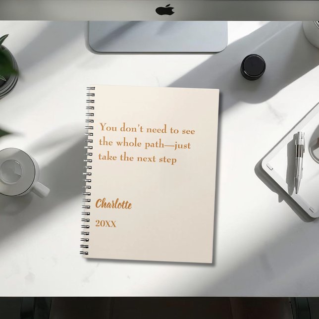 Beige creme inspirierendes Zielzitat Notizblock (Von Creator hochgeladen)