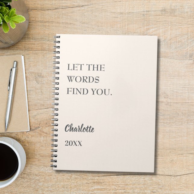 Beige Creme inspirierendes Zitat schreiben Notizblock (Von Creator hochgeladen)