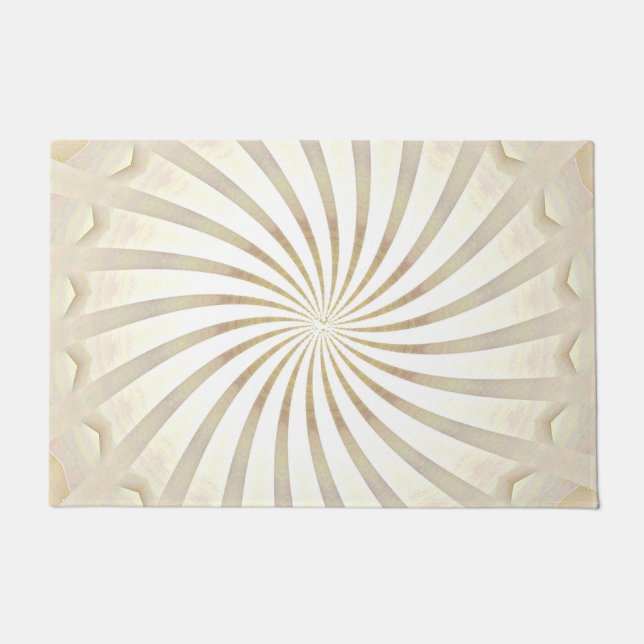 Beige-Creme-Wirbel-Türvorleger Fußmatte (Vorderseite)