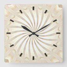 Beige-Creme-Wirbel-Wanduhr