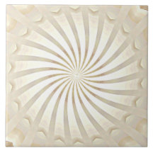 Beige-cremefarbene Keramikfliese mit Wirbelmuster
