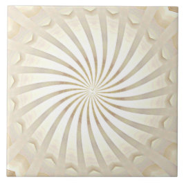 Beige-cremefarbene Keramikfliese mit Wirbelmuster