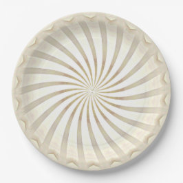 Beige-cremefarbene Wirbel-Papierplatte Pappteller