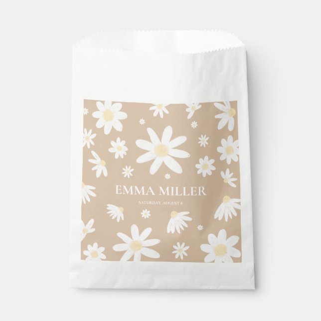 Beige Daisy Blume für Flaggen Geschenktütchen (Vorderseite)