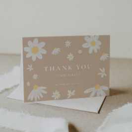 Beige Daisy Danke-Card Mitteilungskarte