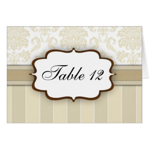 Beige Damask Tischnummer