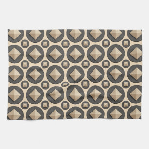 beige Diamantpyramide in einem grauen Kreis Geschirrtuch