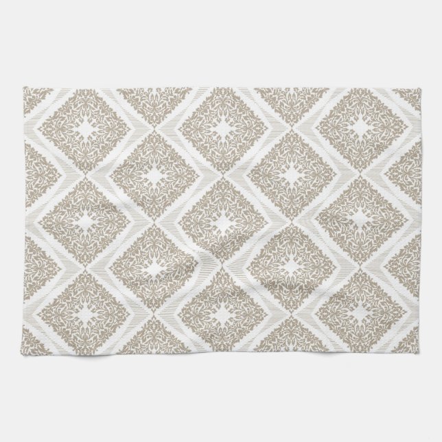 Beige Diamond Medallion Küchentücher (Horizontal)