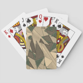 Beige dreieckige Ausschnitt auf dunkelgrünem Hinte Spielkarten