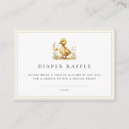 Beige Duck Baby Duck Diaper Raffle Ticket Begleitkarte