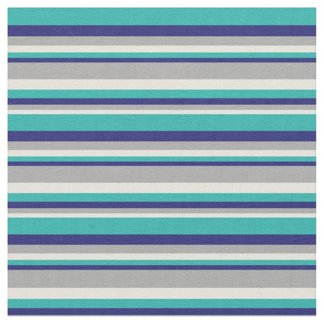 Beige, dunkelgrau, Midnight Blue & Light Sea Green Stoff (Nahaufnahme)