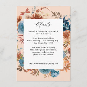 Beige & Dusty Blue Floral Enclosure Card - LG Beig Begleitkarte
