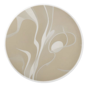 Beige dynamische Abstrakte Formulare Keramikknauf