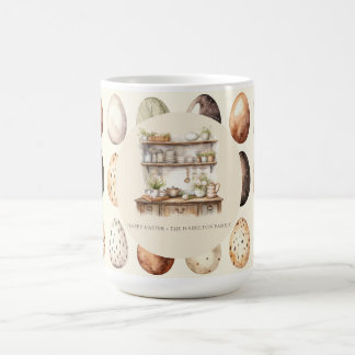 Beige Easter Vintage Kitchen Family Name Kaffeetasse