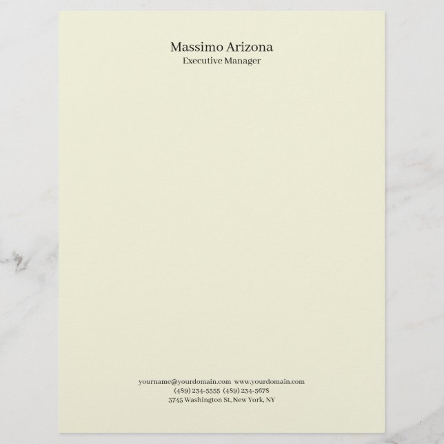 Beige Einfach Schlicht Professionell Modern Minima Briefbogen (Vorderseite)