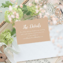 Beige einfache Hochzeitsdetails