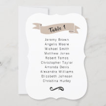 Beige einfache Hochzeitssitzkarte.