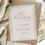 Beige Elegant Classic Script Vintage Wedding Einladung<br><div class="desc">Beige Elegant Classic Script Vintage Wedding Invitation</div>