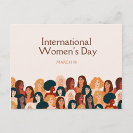 Beige Elegant Internationaler Frauentag 2025 Postkarte