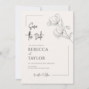 Beige Elegant Minimal Save the Date Einladung