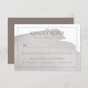 Beige   Elegant Taupe Wasserfarbenentree RSVP Karte