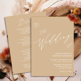 Beige elegante Schrift in einer Minimalistischen H Einladung