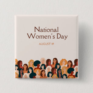 Beige Eleganter Nationaler Tag der Frauen Button
