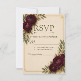 Beige Eleganz Antwortkarte RSVP Karte