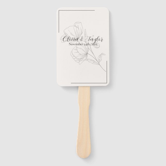 Beige Eleganz Hochzeitsprogramm Fächer (Vorderseite)