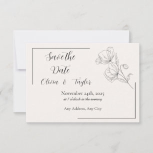 Beige Eleganz Save the Date RSVP Karte