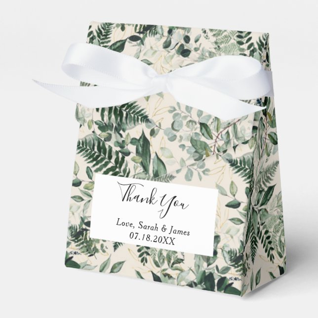 Beige Elfenbeinblütenhochzeit Geschenkschachtel (Vorderseite)