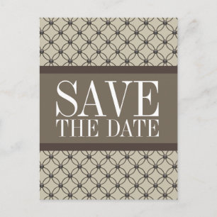 Beige Extravagante Gitter Save the Date Postkarte