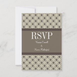 Beige Extravagante Lattice Response-Karte RSVP Karte