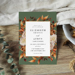 Beige Fall Floral 2 Wedding - Green Einladung<br><div class="desc">Holen Sie sich Ihre Gäste mit Ihrer schönen Beige Fall Floral Wedding - Green Invitations begeistert von Ihrer Hochzeit. Karo aus der passenden Auflistung für RSVPs und mehr.</div>