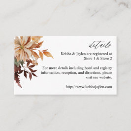 Beige Fall Floral Details Umschließungskarte Begleitkarte