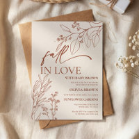 Beige Fall in Love Baby Shower Einladung