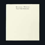 Beige Farbe Schlicht Elegante Beruflich Moderne Notizblock<br><div class="desc">Einfaches,  modernes,  minimalistisches Design für Unternehmen. Diese Vorlage kann an alle beruflichen Beruf angepasst werden.</div>