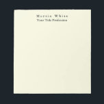 Beige Farbe Schlicht Elegante Beruflich Moderne Notizblock<br><div class="desc">Einfaches, modernes, minimalistisches Design für Unternehmen. Diese Vorlage kann an alle beruflichen Beruf angepasst werden.</div>