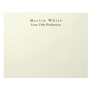 Beige Farbe Schlicht Elegante Beruflich Moderne Notizblock
