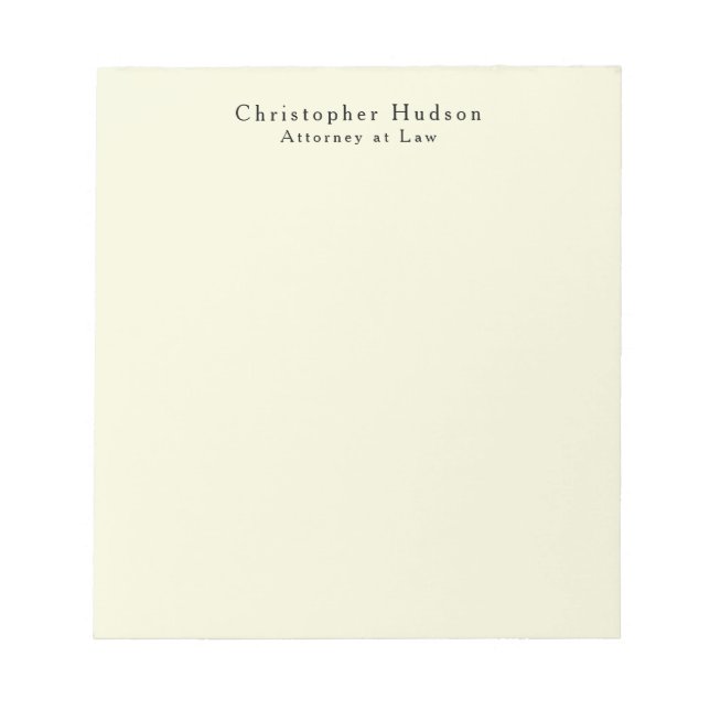 Beige Farbe Schlicht Minimalistisch Notizblock (Vorderseite)