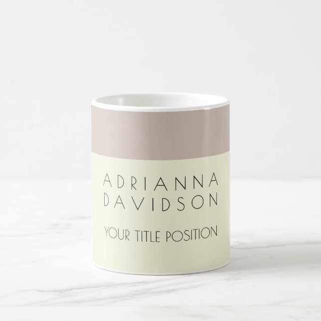 Beige Farbe Weiß Trendfarben Minimalistisch Kaffeetasse (Mittel)