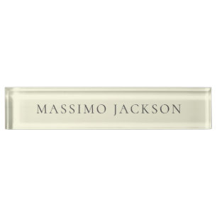 Beige Farbgebung Minimalistisches Einfaches Modern Namensplakette