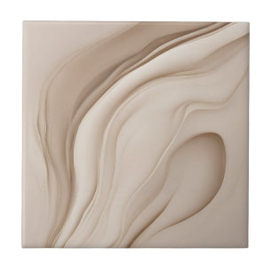 Beige Faux-Relief-Abstraktkunst Fliese