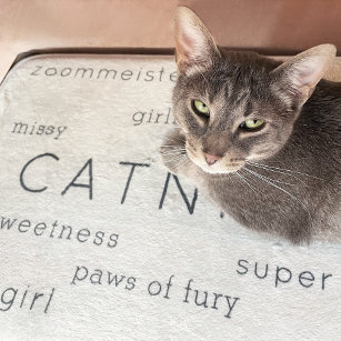 Beige Flat Soft Cat Bed Mat Pet Name + Nickname Badematte