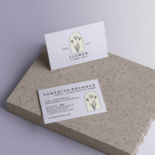 Beige Flieder Mädchenhaft Löwenzahn Blume Florist Visitenkarte