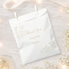 Beige Floral Boho Wedding Geschenktütchen